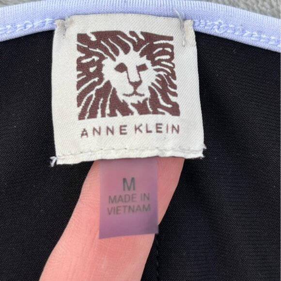 Anne Klein Black & White Long Sleeve Button Back Blouse Top - Picture 5 of 11